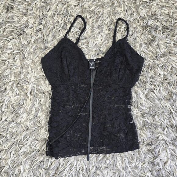 Windsor Camisole Womens Small Black Lace Sheer Lingerie Spaghetti Strap Top - Picture 1 of 6